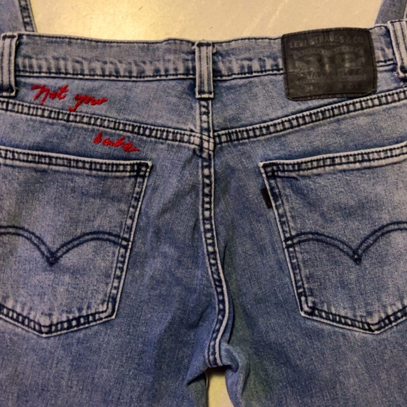 “NOT YOUR BABE” embroidered vintage high rise Levis - - Picture 2 of 7